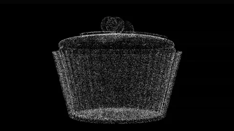 3D cup cake rotates on black background. 3d animation 60 FPS. Stock Footage 240166422