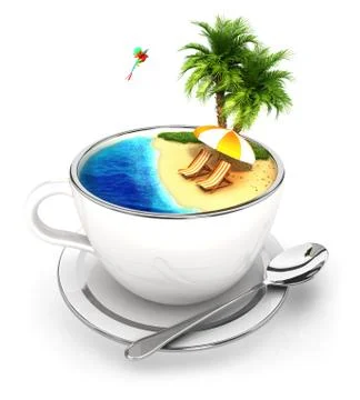 3d cup of paradise Stock Illustration