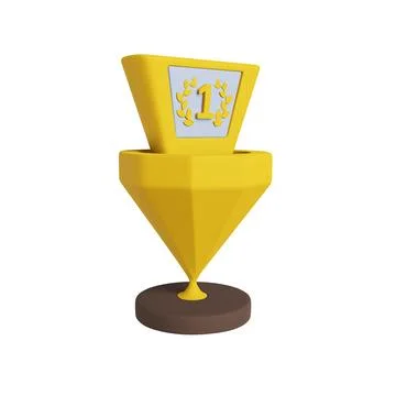 3d cup trophy. Champion trophy, sports award. Winner prize, victory Stock Illustration