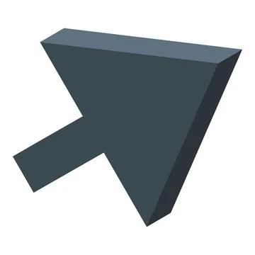 3d cursor arrow pointing up and to the right Stock Illustration