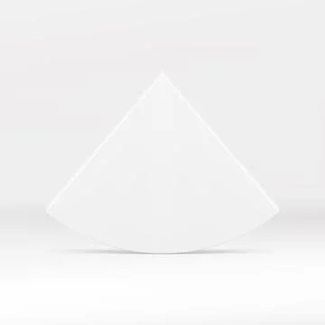3d curved triangle vertical geometric decor element minimalist wall design .. Ilustración de archivo