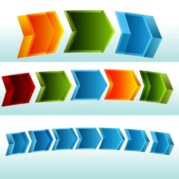 3d curving process chart Stock Illustration