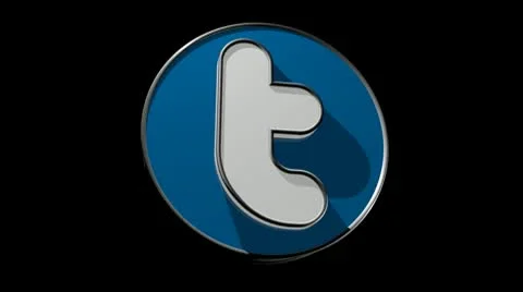 3D CUSTOM TWITTER ICON Stock Footage 9309568