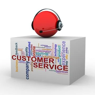 3d customer help and support Illustrazione stock