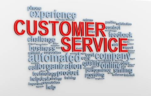 3d customer service wordcloud Stock Illustration