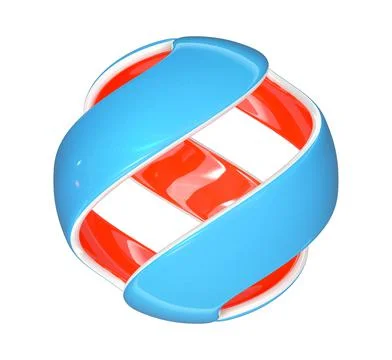 3D cut color sphere on a white background. Stock Illustration