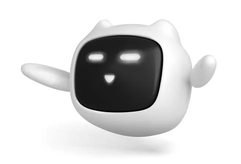 3d cute ai robot character. Chatbot mascot icon Stock Illustration