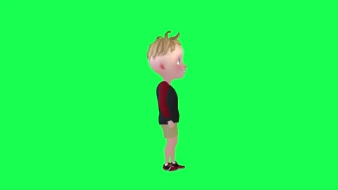 3d cute baby talking looking back isolated chroma key left angle Stock Footage 252662115