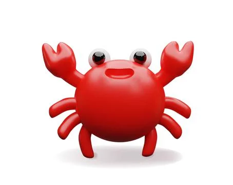 3d cute crab Stock Illustration