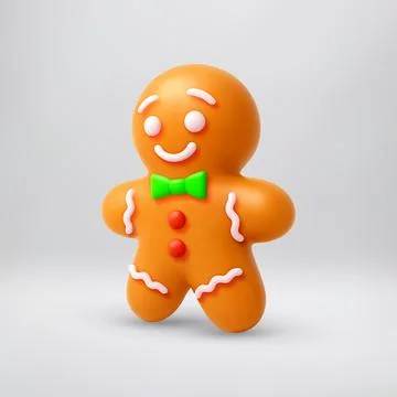 3D Cute ginger man character for Christmas Stock Illustration