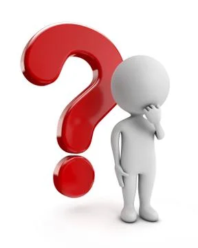 3d cute peope- thinking Stock Illustration