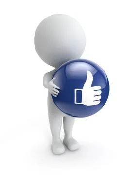 3d cute people- like button Stock Illustration