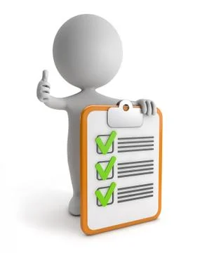 3d cute people - checklist Illustrazione stock