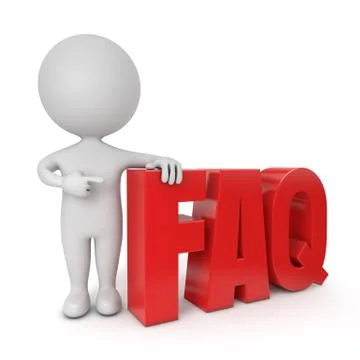 3d cute people- faq Stock Illustration