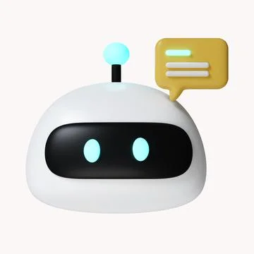 3d Cute robot reaching for text box. Technology concept. icon isolated on white Stock Illustration