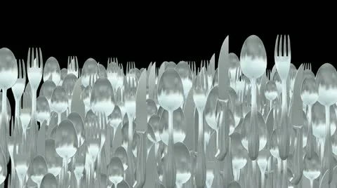 3D Cutlery Transition with Alpha 스톡 동영상 18179663