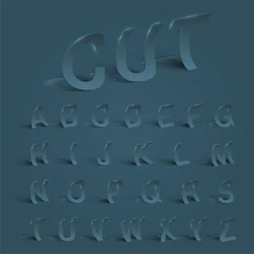 3D cutout blue typeset, vector Stock Illustration