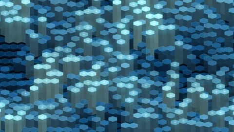 3D Cyan Hexagonal Wave Digital Motion Background 스톡 동영상 345553140