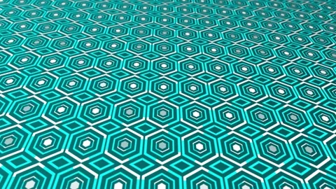 3d cyan lines moving over hexagonal pattern cyan color background Stock Footage 271158532