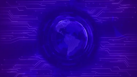 3D Cyber Digital Globe World, Futuristic Virtual reality Animation Planet Earth Stock Footage 295215557