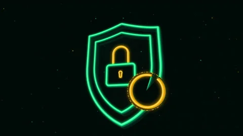 3d cyber security shield emerald gold Stock Footage 346734091