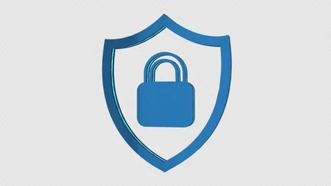 3D Cyber Security Shield Transition with Transparent Background. 4K Stock Footage 273968396