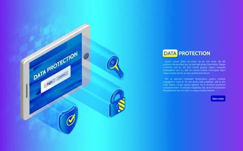 3D Cyber security technology concept 스톡 일러스트