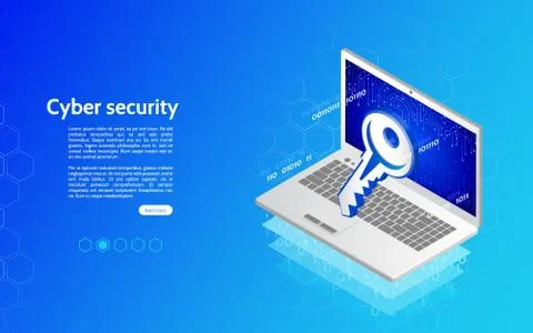3D Cyber security technology mechanism concept. イラスト素材