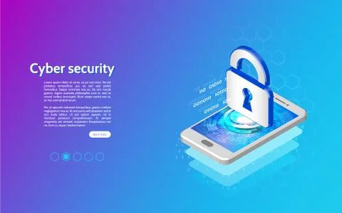 3D Cyber security technology mechanism concept. Stock Illustration