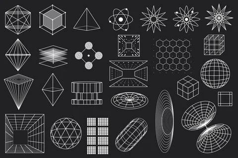 3D Cyberpunk Grid Y2k Wireframe Stock Illustration