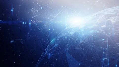 3d cyberspace sphere with binary data animation 動画素材 125446184