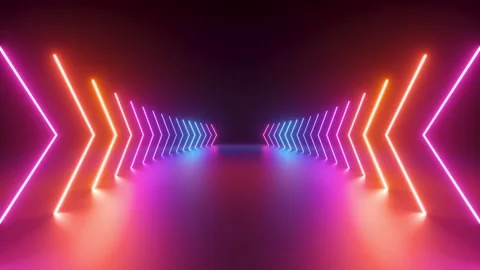 3d cycled animation, abstract pink blue neon background with glowing gradient Stock Footage 157821704
