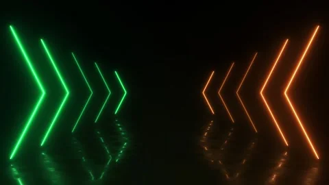 3d cycled animation, abstract pink green orange neon background with glowing Stock Footage 242429756