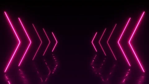 3d cycled animation, abstract pink red blue neon background with glowing arrows, Stock Footage 242429760