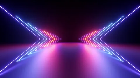 3d cycled animation, abstract pink blue neon background with glowing gradiend 動画素材 250457016