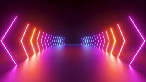 3d cycled animation, abstract pink red blue neon background Video stock 255521714