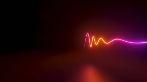 3d cycled animation of glowing heartbeat line pulsation. Neon background Vídeo Stock 155683664