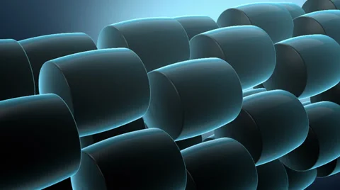 3D Cylinders Background Blue Stock Footage 36422342