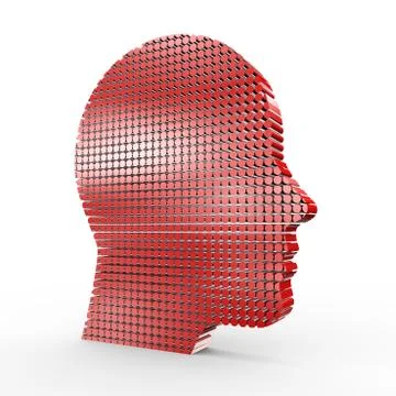 3d cylinders human face Illustrazione stock