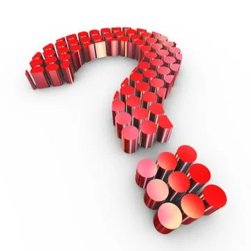 3d cylinders question mark Stock Illustration