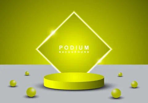 3D cylindrical pedestal podium with rectangular background. Minimal scene f.. Stock Illustration