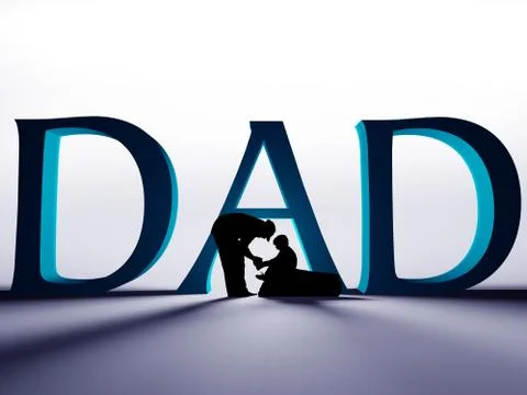 3D Dad Text Illustrazione stock