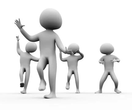 3d dance party Stock Illustration