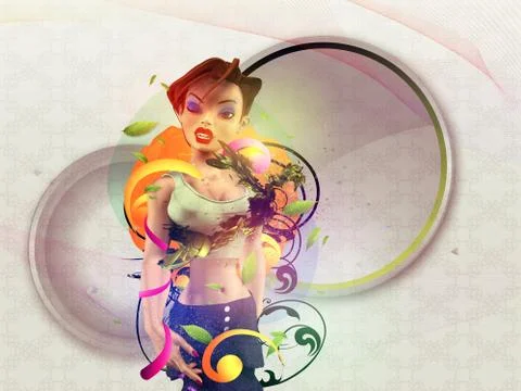 3d dancer illustration Stock Illustration