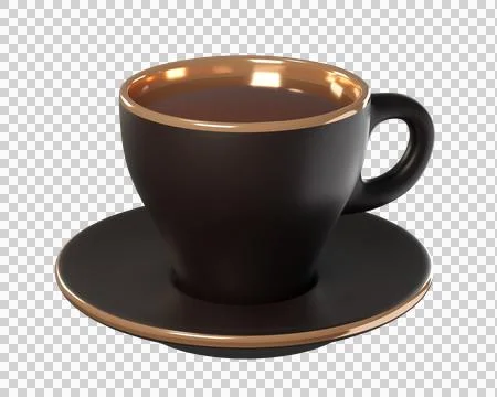 3D Dark black Coffee Cup Stock Photos