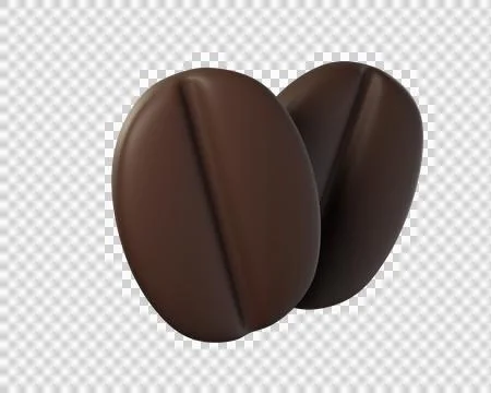 3D Dark Brown Coffee Beans Stock Illustration