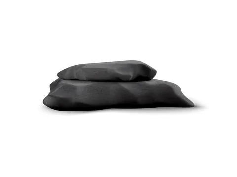 3d dark gray stone empty podium made from two flat smooth stones. Illustrazione stock