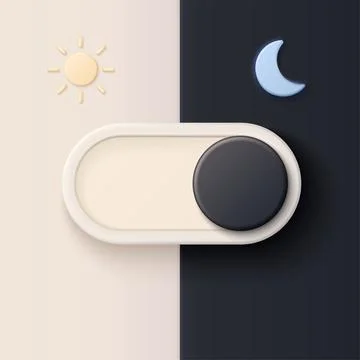 3D Dark Mode Toggle Switch Vector Stock Illustration