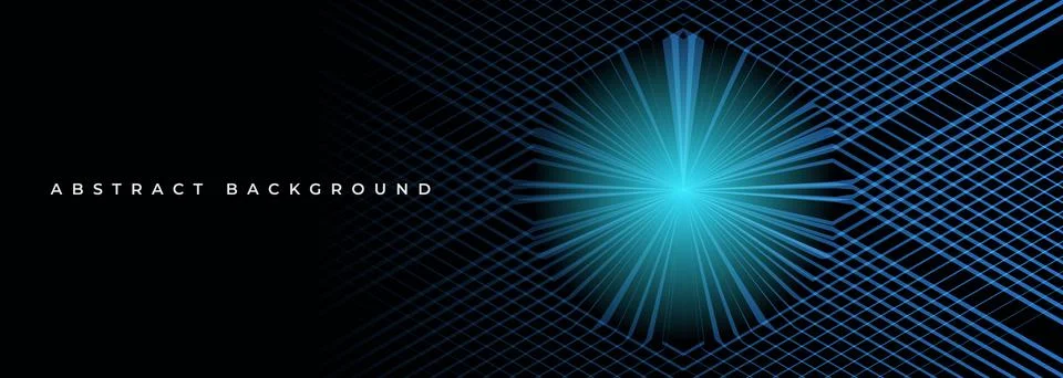 3D dark modern abstract background with blue glowing striped grid and blue Stock Illustration