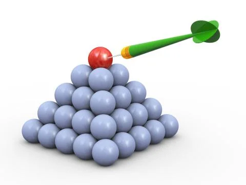 3d dart hitting target Illustrazione stock